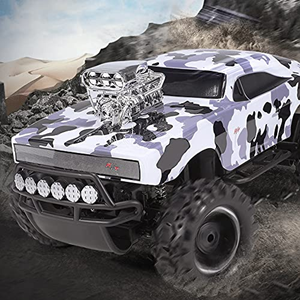 اسباب بازی ماشین کنترلی شارژی آفرود سفید مشکی Remote Controlled Off-Road 2.4G 1:10 -اسباب بازی